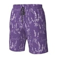 thumbnail image 2 of Yiaed Lavender Flowers Print Men's Swim Trunks with Lining Quick Dry Sports Shorts Beach Shorts Boardshorts-Large, 2 of 5