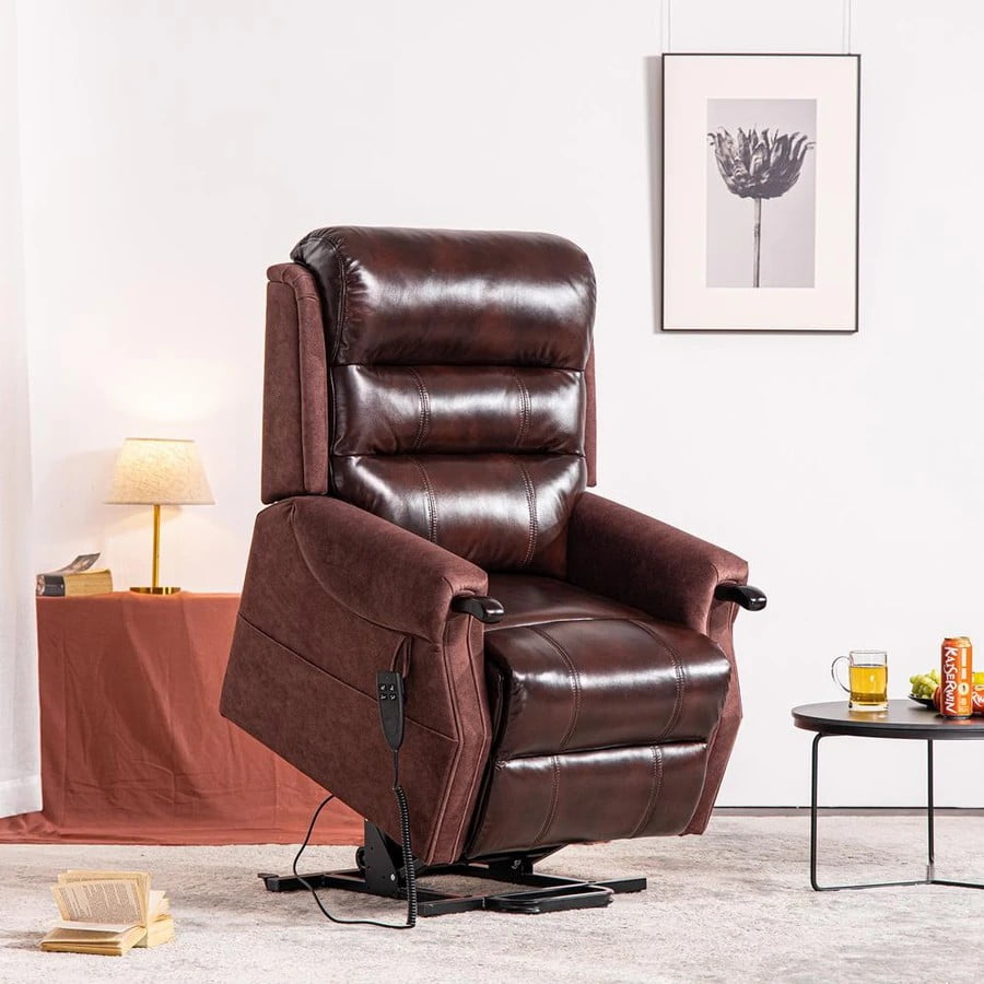 Top Grain Leather Sleeping Recliner for the Elderly with Infinite