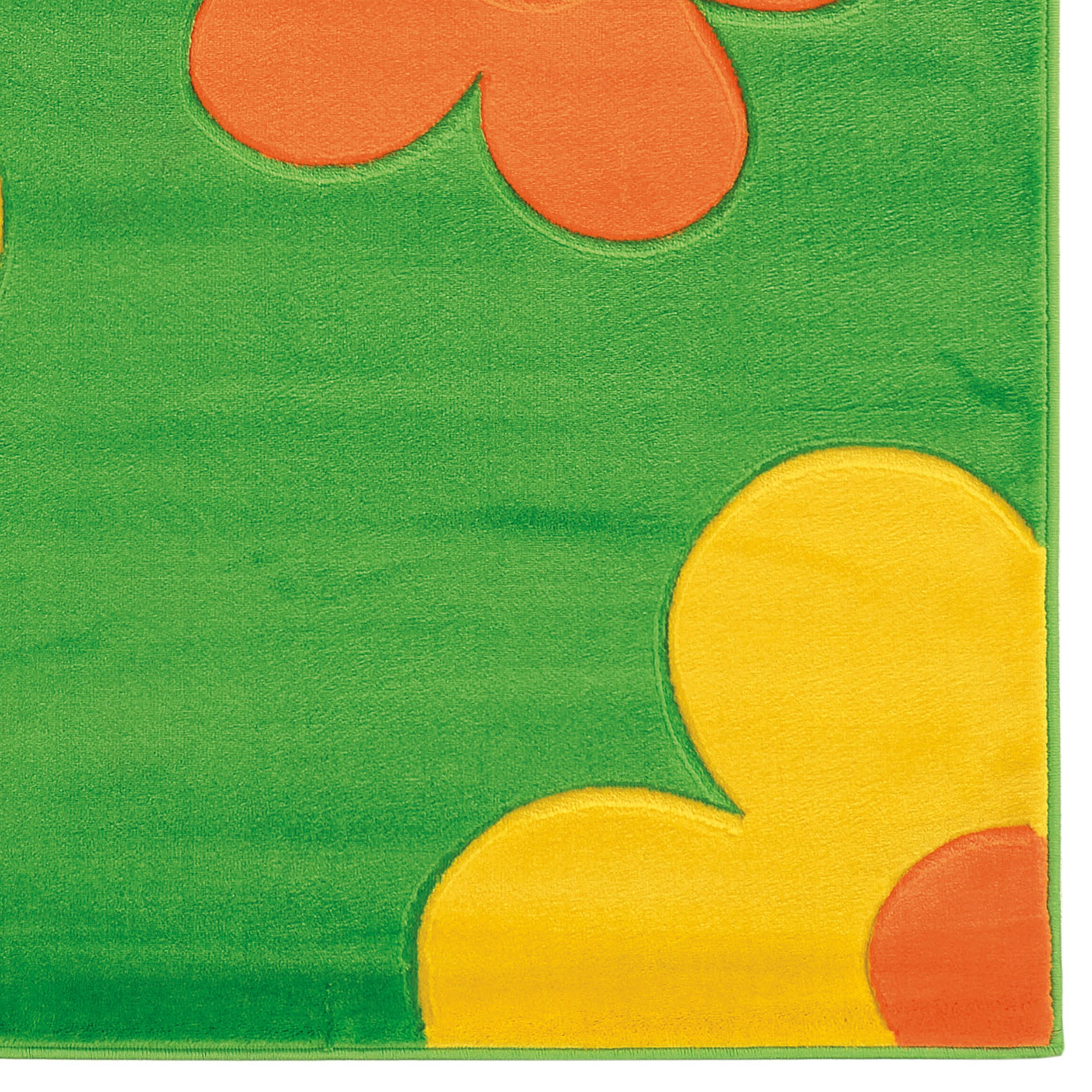 Corfu Floral Green and Yellow Area Rug 8x10 Transitional Polypropylene
