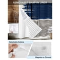 thumbnail image 5 of No Hook Shower Curtain with Snap-in Liner, Navy Blue Striped Waterproof Fabric Bathroom Curtains, Farmhouse Stripes Modern Abstract Art Bath Curtains & Mesh Top Window Stand Up Stall 36"x72", 5 of 9
