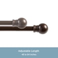 thumbnail image 5 of Kenney Fiona 48-84 Inch Adjustable Café Curtain Rod, Petite 7/16 Inch Dia., Chocolate Brown, 5 of 6