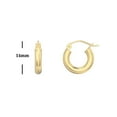 thumbnail image 4 of Small Tube Hoop Earrings - 14k Yellow Gold, 4 of 5