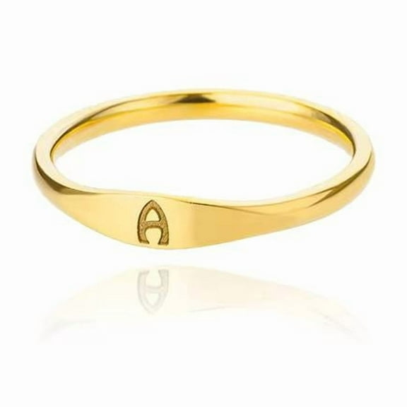 Lnitial Letter Rings For Women Men Stainless Steel Initials Ring Alphabet Name Aesthetic Wedding Jewelry Christmas Gift