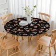 thumbnail image 3 of Fitted Round Tablecloth with Elastic Edge and Floral Texture, Polyester Fabric for Spring Decor or Daily Use, Fits 44-52 Inch, 3 of 7