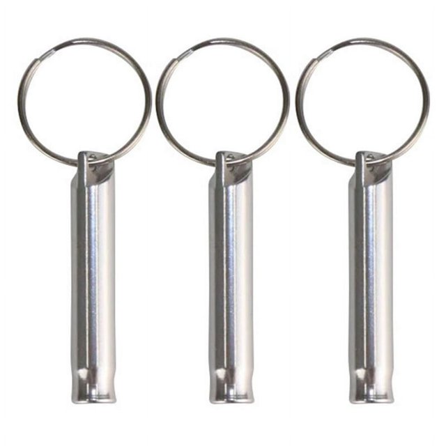 OUSITAID Metal Whistle 3Pcs Training Whistles Compact Size Loud Crisp Sound High Decibel Rustproof Portable Aluminum Alloy Emergency Survival Keychain Whistles Camping Supplies