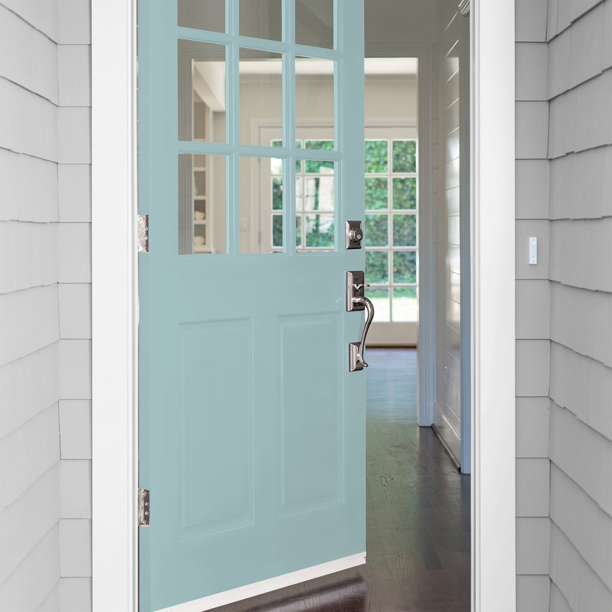 Glidden Fundamentals Lazy River / Blue, Semi-Gloss Exterior Paint, 1 Quart