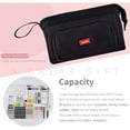 thumbnail image 6 of Large Capacity Pencil Bag Handheld Pen Bag Cosmetic Portable Gift for Office School,Black, 6 of 7
