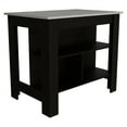 thumbnail image 2 of Cterwk 35" H Kitchen Island Table with 3 Open Storage Shelves, Black, 2 of 5