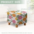 thumbnail image 3 of SCRAWLGOD Daisy Marble Print Pink White Ottoman Cover Square Storage Ottoman Slipcover Thick Stretchable Footrest Stool Covers with Elastic Band for Pets, Machine Washable, 3 of 7