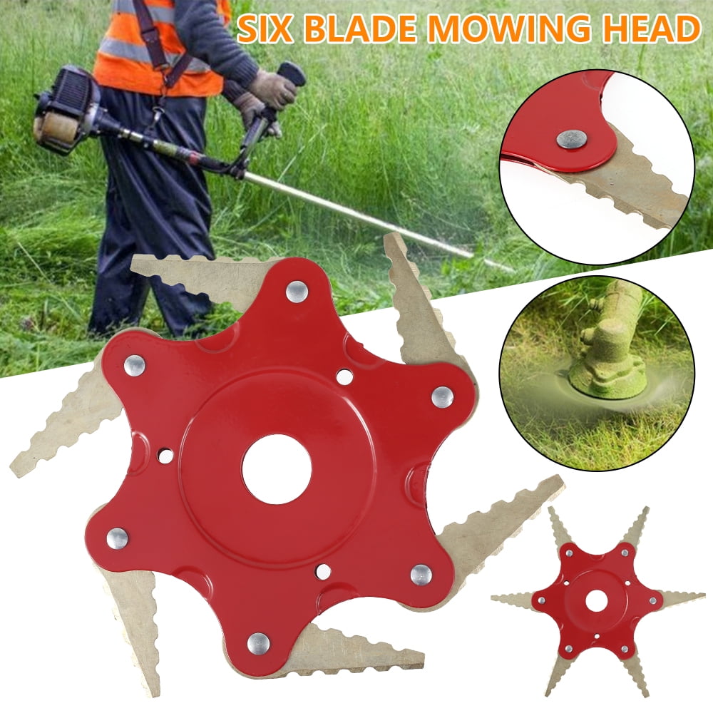 6Steel Blades Razor Lawn Mower Grass Eater Trimmer Head Brush Cut Outdoor Tools 