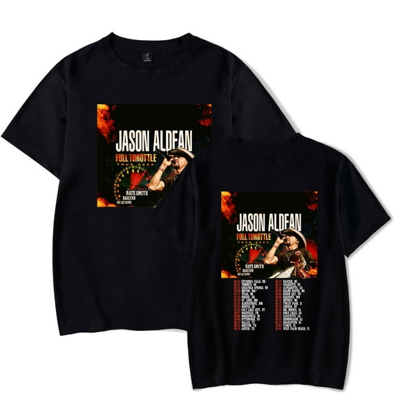 Jason Aldean Full Throttle Tour 2025 T-Shirts Merch Women Clothes Trend Casual Short Sleeve Top