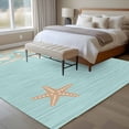 thumbnail image 4 of Starfish Shell Area Rugs 5x7 ft Abstract Ocean Beach Shore Teal Striped Washable Rug Non Slip Indoor Carpet Absorbent Floor Mat for Living Room Bedroom Dining Room, 4 of 9