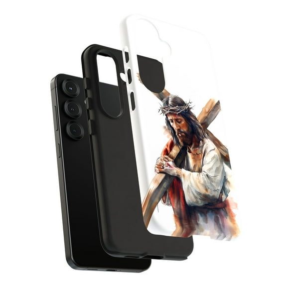 For Samsung Galaxy S24, Dual-Layer, Jesus Cross 2 Print, USA