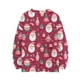 thumbnail image 3 of WTOBBY Women's Casual Long Sleeve Woolen Christmas Sweatshirt, Holiday Print Pullover with Cute Design, Cozy Fall and Winter Top for Vacation and Parties,Deep Red L, 3 of 3