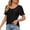 Black, variant on Pink S WIZUTIZ Tops Women's up to 30% Off Fashion Cozy Style Lightweight Pure Colour Tee Round Neck Linen Ladies Tops Plus Size Solid Tshirt Cotton Linen Fluffy T-shirt Tunics Short Sleeve Shirts Blo