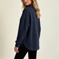 thumbnail image 5 of cocolona Tunic Sweatshirts for Women Long Sleeve Lapel Half Zip Pullover Tops Casual Loose Curved Hem Workout Sweatshirts, 5 of 7