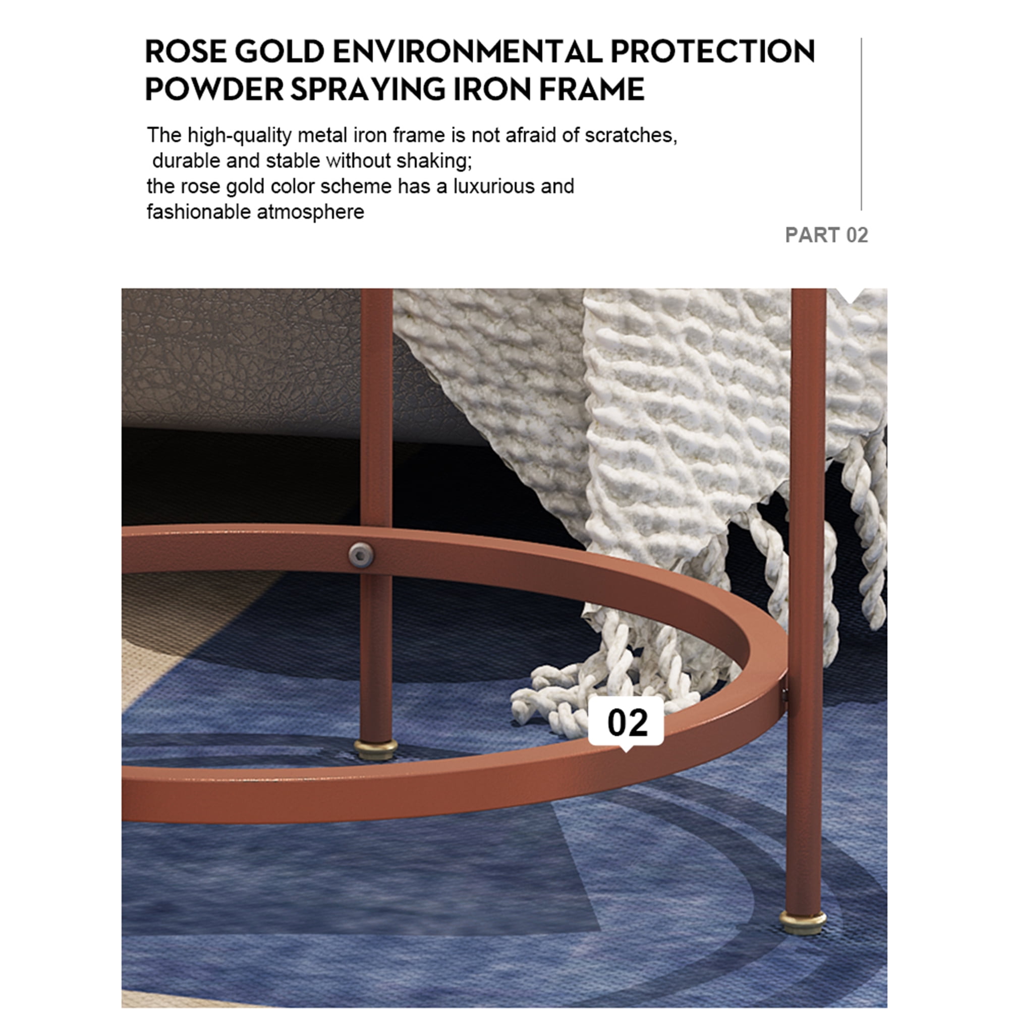 Yardi Yard Modern Tempered Glass Top Coffee Table, Clear Round Center Table Sofa Table with Metal Legs for Living Room Furniture Rose Gold Yardi Yard Modern Tempered Glass Top Coffee Table, Clear Round Center Table Sofa Table with Metal Legs for Living Room Furniture Rose Gold