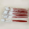 thumbnail image 3 of 50 Pcs Manual Toothbrushes Bulk, Disposable Toothbrushes Individually Wrapped for Travel, Homeless, Bnb (Red), 3 of 5