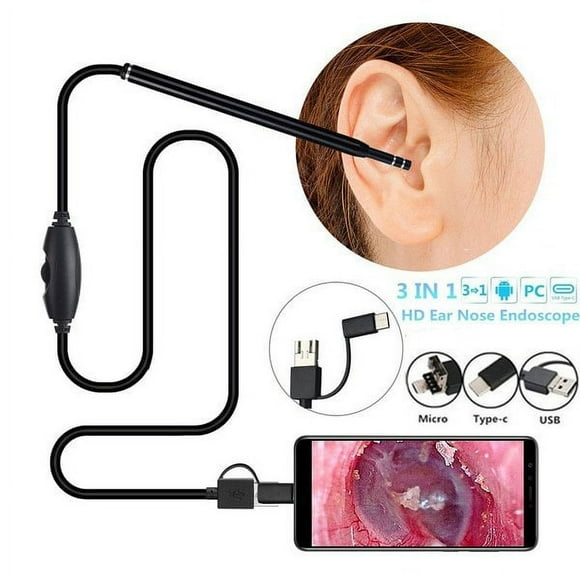 5.5mm 3 In 1 USB Multi-function HD Mini Camera Endoscope Led Visual Ear Spoon Otoscope Camera Ear Wax Removal HD Visual Ear Spoon Tool