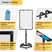 Maxtek Mobile Whiteboard ? 36 x 24 inches Portable Magnetic Dry Erase Board,3 x 2 Stand Easel White Board w/Flipchart Hooks for Home, Office, School Supplies(Black)