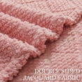 thumbnail image 6 of Whale Flotilla Fuzzy Fleece Throw Blanket for Couch, Bed, Soft Fluffy Jacquard Waffle Blankets for All Season, Lightweight and Warm, 50x60 Inch, Pink, 6 of 9