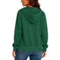 thumbnail image 5 of Women Full Zip Contrast Stitch Hooded Jacket Long Sleeve Hoodie with Pocket for Daily Casual Outdoor Size L, 5 of 8