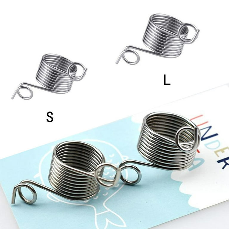 2 Pcs DIY Yarn Strand Guide Metal Yarn Threader Finger Ring Wool Thread  Thimble Knitting Sewing Accessories Wool Weaving Tool (Large and Small  Style) 