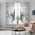 thumbnail image 4 of Texas Star Blue Kitchen Curtains Window Panels, Farmhouse Country Branches Wooden Grain Insulated Window Treatment Curtain, Grommet Curtains for Bedroom/Living Room/Bathroom, 2 Piece 42"Wx84"L, 4 of 8