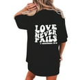 thumbnail image 2 of Women's Casual And Fashionable Colorful Interesting Never Falls Letter Print Crew Neck Oversized T Shirt T Shirt Pack Woman Shirts Short Sleeve Womens Long Sleeve T Shirts plus Womens Short Sleeve T, 2 of 5