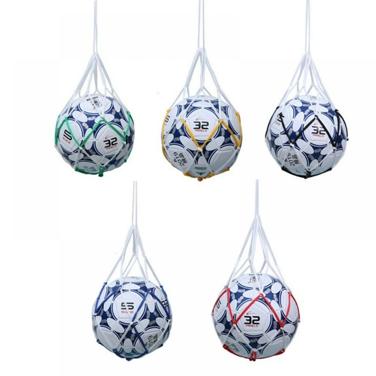 Iayokocc Mesh Drawstring Ball Bag With Carabiner - 12x10 Inch For Soccer, Basketball, Volleyball