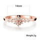 thumbnail image 2 of Anillo de dedo simple con incrustaciones de circonitas y corte de copo de nieve en forma de flor en plata esterlina S925, 2 of 6