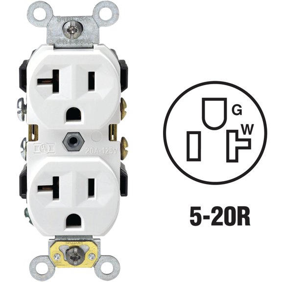 Leviton Heavy-Duty Duplex Outlet - Single Pack