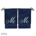 thumbnail image 2 of Bare Cotton Corp. Silver Script Monogrammed Turkish Cotton 16x30-inch Hand Towel (set of 2) - M, 2 of 3