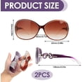 thumbnail image 2 of 2 Pairs Womens Polarised Sunglasses Valentines Gifts Oversized Retro Cat Eye Shades UV400 Protection Trendy Foldable Driving Glasses Lightweight Ladies Sun Glasses Big Frame Outdoor Travel Shopping, 2 of 7