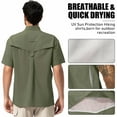 thumbnail image 4 of liyiyiyia Men's Button Short Sleeve Shirts for Fishing Hiking Outdoor Workwear Outdoor Quick Dry Sun Protection Button Work Shirt Casual Tops, 4 of 7