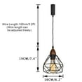 thumbnail image 2 of KAYYELAMP H-Type Track Lamp Black Metal Cage Shade,Walnut Base E26 Connection,Adjusted Cord,Track Pendant Light for Kitchen Dining Table Loft,(No Bulb, Track), 2 of 7