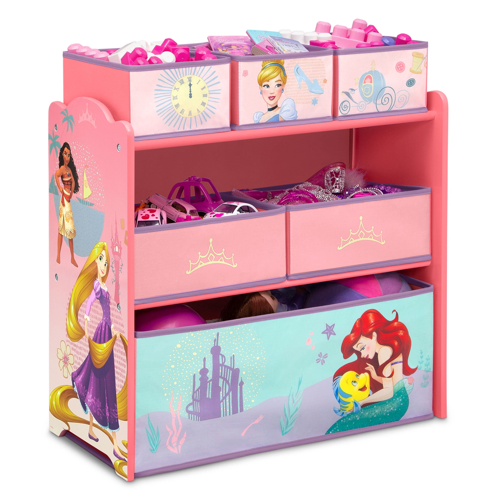 Disney Princess 6 Bin Design and Store Toy Organizer by Delta Children