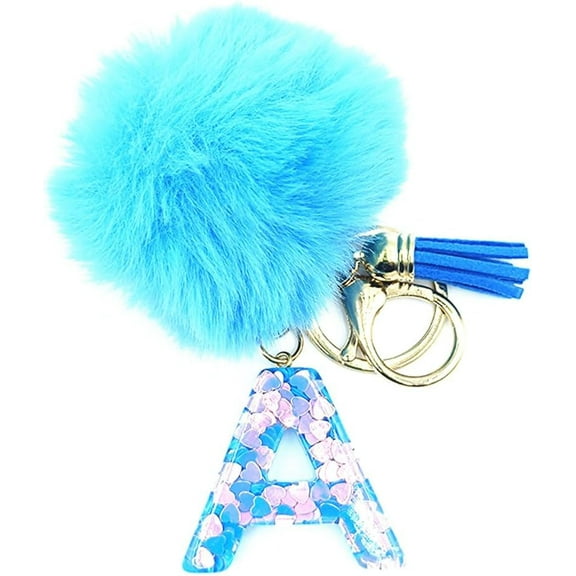EONQY Letter A-Z Keychain Tassel Key Ring Crystal for Women Backpack Handbags Cute Pendant