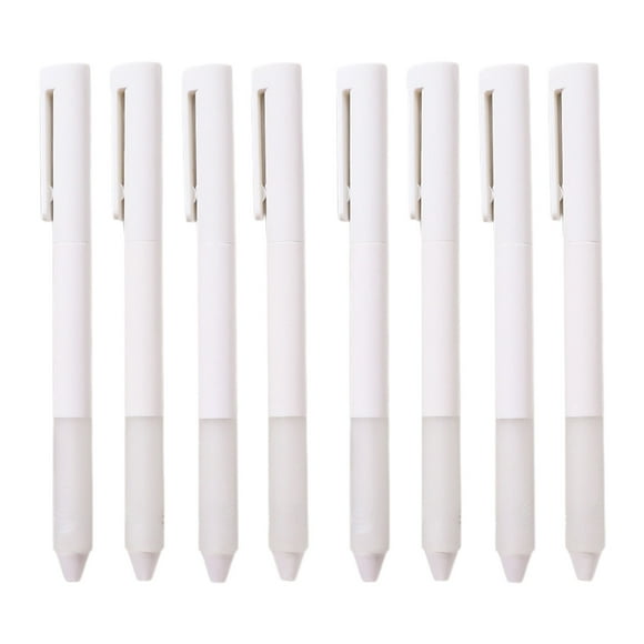 SIYTUAU 8 Count Gel Ink Pen Collection White Smooth Writing Retractable Ballpoint Pens For School Office Note Taking Writing 0.5Mm Tip 1Ml Ink Pens Stationery Set White