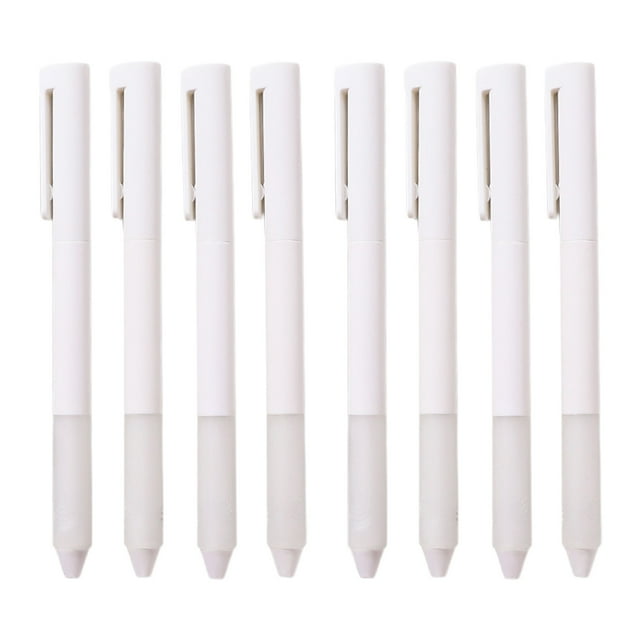 Blanc Ensemble de 16 Stylos Gel Rétractables Écriture Fluide Pointe 0,5 mm Prise Confortable Fournitures de Bureau et d'École Mécanisme à Torsion Stylos pour Prise de Notes 5,5 X 1,7 X 1 Pouces