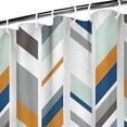 thumbnail image 3 of Multicolor Chevron Pattern Shower Curtain 36"x72" ,Bathroom Decorative Shower Curtains Set with 12 Hooks,Modern Waterproof Washable Shower Curtain, 3 of 6