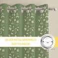 thumbnail image 6 of Sage Green Floral Kitchen Curtains Window Panels, Spring Flowers Insulated Window Treatment Curtain, Grommet Curtains for Bedroom/Living Room/Bathroom, 2 Piece 52"Wx45"L, 6 of 8