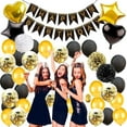 thumbnail image 3 of MMTX 18th Birthday Decorations, Black and Gold Balloons for Men and Women 18th Birthday with 18th Happy Birthday Banner, Confetti Balloons for 18th Birthday Decorations, 3 of 8