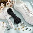 thumbnail image 5 of 12 Sets Smart Buckle Shoe Laces Set 3 Colors No Tie Cotton Shoe Laces Metal Lock Buckles with 6 Pairs Shoe Lace for Sneaker Boot Casual Shoes DIY, 5 of 6