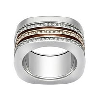 Swarovski Vio Rhodium & Rose Gold Plated Crystals Womens Ring Size 9 / 60 - 5184233