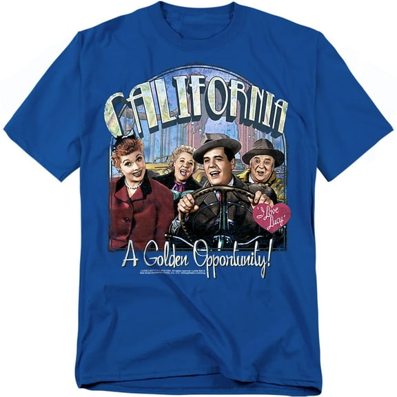 Men's I Love Lucy Golden Opportunity T-shirt Large Royal Blue