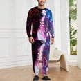 thumbnail image 2 of Demon Slayer Men's Lounge Pajamas Set 2-Piece Crew Neck Sleepwear Soft Long Sleeve Top & Pants for Sleep, Home & Vacation 3XL, 2 of 8