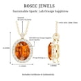 thumbnail image 4 of Rosec Jewels Oval Shape Lab Grown Orange Sapphire Pendant with Diamond Halo (AAAA Quality), 10K Yellow Gold, 4 of 6