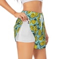 thumbnail image 3 of Lsque Lemon Printed Women's Running Shorts with Liner Pockets,Elastic Quick Dry Workout Athletic Gym Yoga Shorts,Womens High Waist Shorts-X-Large, 3 of 9