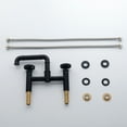 thumbnail image 4 of Bathroom Centerset Faucet, Solid Brass Dual Handle Deck Mounted Basin Faucet with 360-degree Swivel Spout, Matte black, 4 of 5